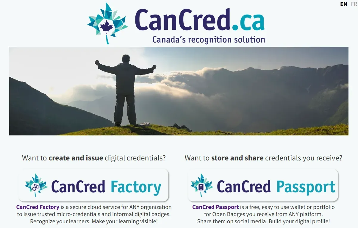 CanCred.ca homepage showing CanCred Factory and CanCred Passport